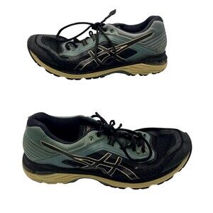 Asics GT-2000 6 T8A2N Men's 10.5 Trail Running Shoe Black Green Athletic Sneaker